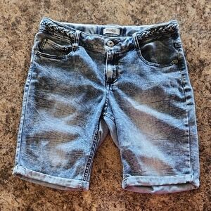 Y2K Mudd Girls Frosted Denim Jean Shorts Casual Cut-Off Style Sz 16